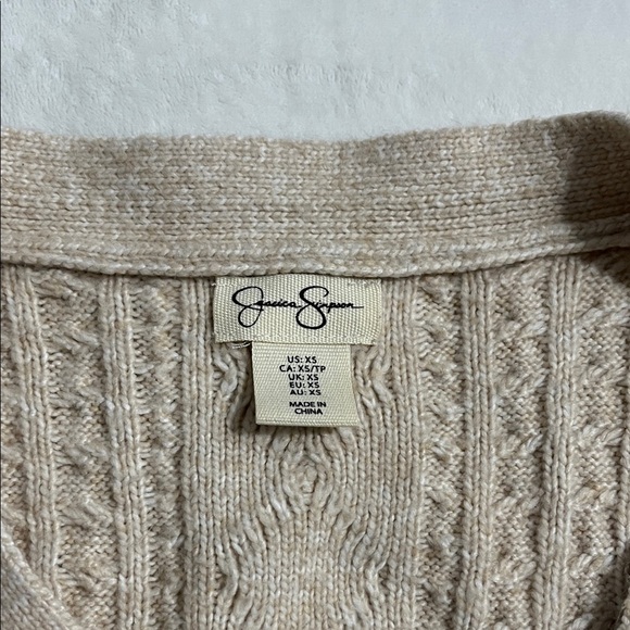 Jessica Simpson Light Tan Cable Knit Cardigan - Picture 2 of 8